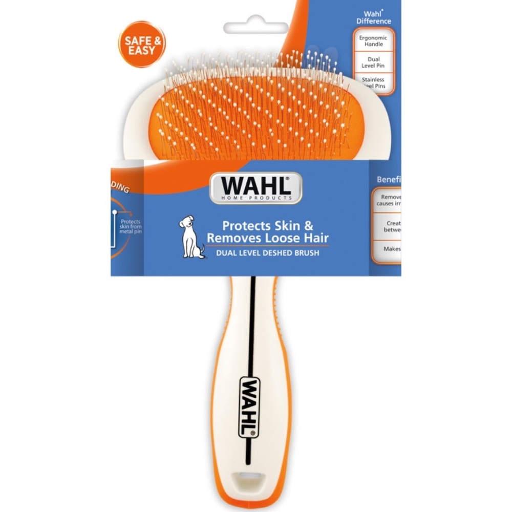 Wahl Dual Level Deshed Brush - Vibrant Orange and White